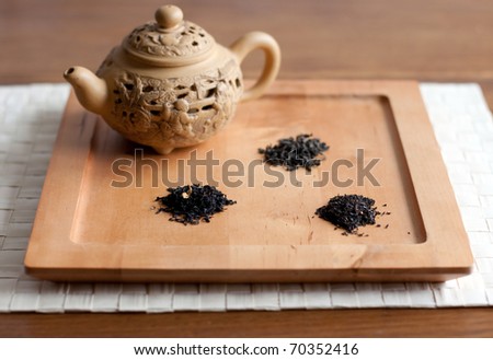 tea variety and a tea pot