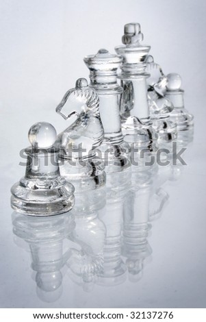 a glass chess set