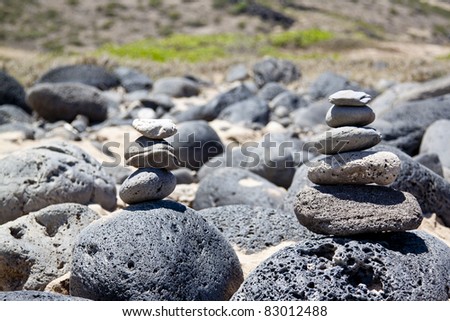 Rocks Balanced at Kaena Point State Park