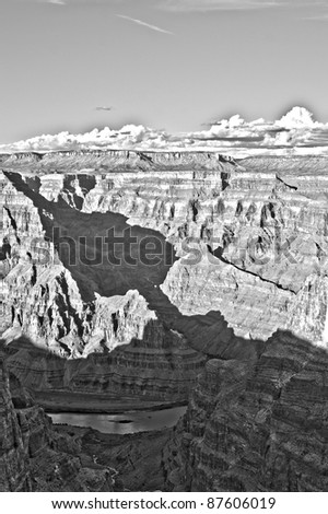 black and white grand canyon