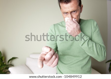 man with dust allergy