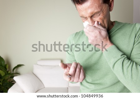 man with dust allergy