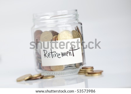 Jar of coins with \