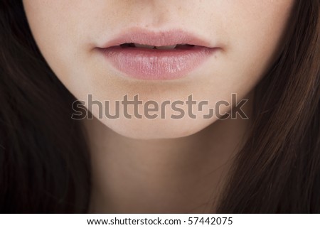 Close-up of a young woman mouth