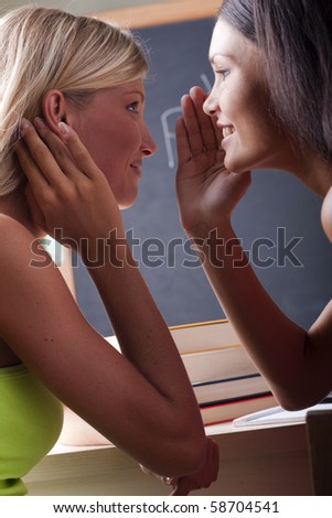 Students chatting white at school