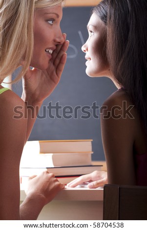 Students chatting white at school