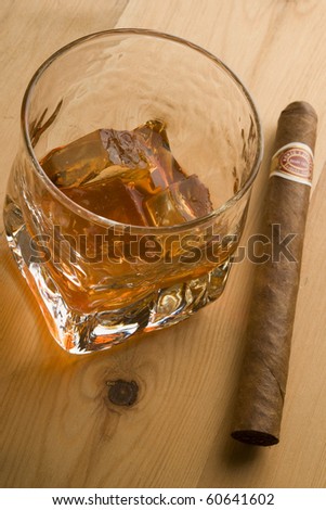 Whiskey and cigar