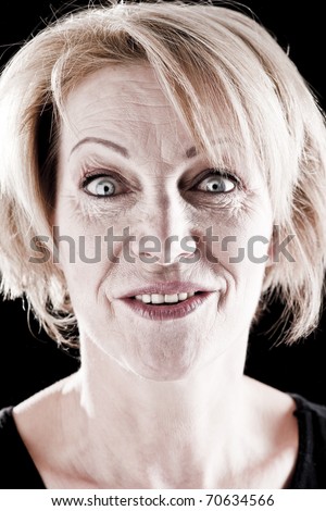 Mature Actress On Stage, facial expressions