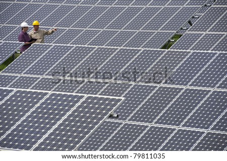 Technicians inspection at Solar Power Station