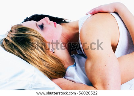 stock photo couple in bed