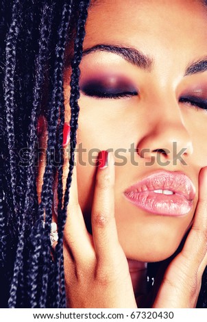 stock photo beautiful African woman with artistic makeup
