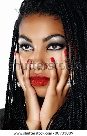 stock photo beautiful African woman with artistic makeup