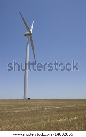 Wind Turbine in wind farm in central United States.