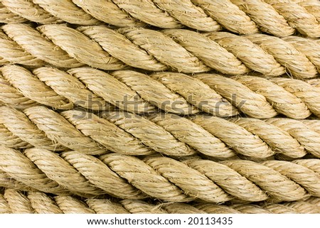 Nice thick natural hemp rope in a horizontal or vertical format.