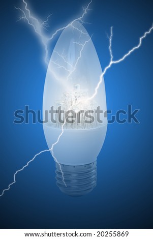 Newest LED light bulb technology is 90% more efficient than incandescent or halogen bulbs. 30,000 hour life rating. With lightning effect.