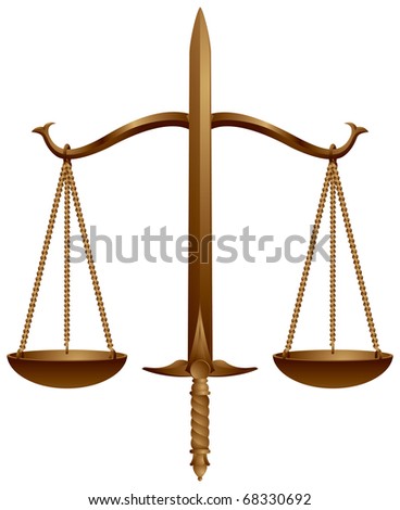 Legal+Scale+Logo+Seal Court and Justice emblem, scale and sword, symbol of the moral force ...