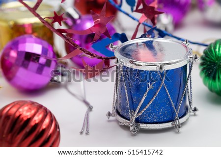 mini Drum Stag and disco ball ,Background for christmas and happy new year