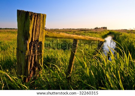 Old fence in a grassland