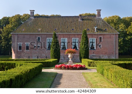 Old medieval mansion with huge garden in the Netherlands