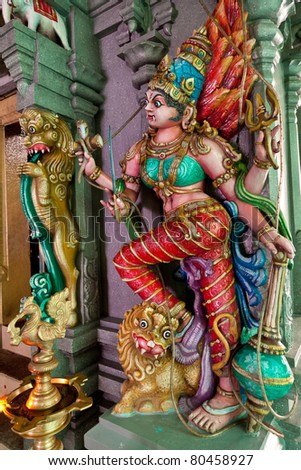 Woman sculpture in Hindu Dhoby Ghaut Temple, Penang Malaysia