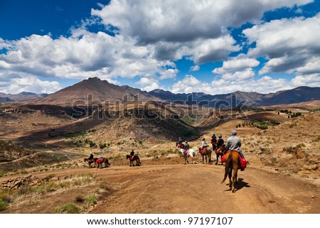 Pony trail adventure in the mountains of africa