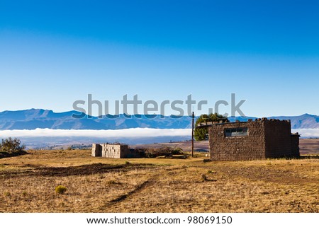Stone house in the mountains in South Africa