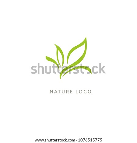 Abstract green leaf logo icon vector design. Landscape design, garden, Plant, nature and ecology vector logo. Ecology Happy life Logotype concept icon. Vector illustration, Graphic Design Editable Des