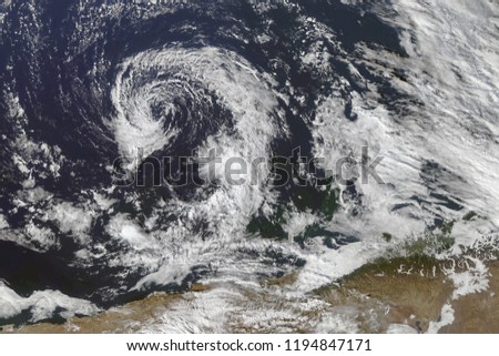 Hurricane from space. Satellite view. Elements of this image furnished by NASA