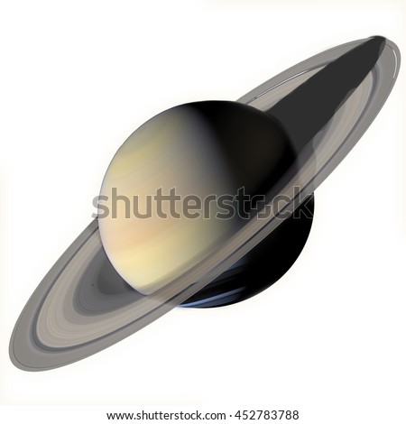 Solar System - Saturn. Isolated planet on white background. Elements of this image furnished by NASA