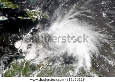 Tropical cyclone in the Caribbean Sea. Elements of this image are furnished by NASA