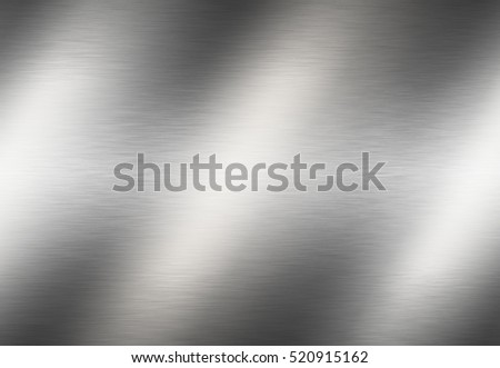 Stainless steel metal surface background or aluminum brushed silver metal texture with reflection.