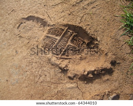 Footprint in red soil