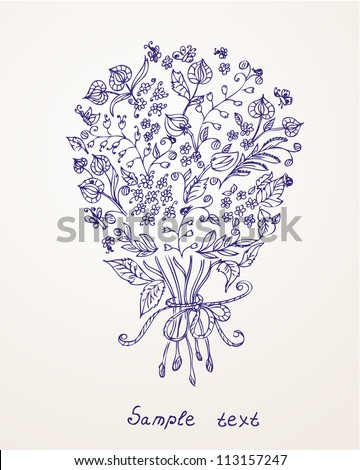 Romantic design with a bouquet of flowers