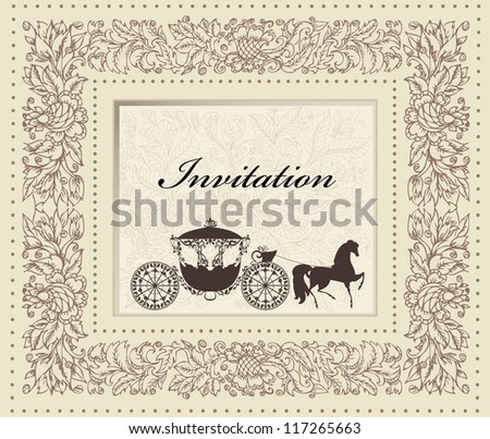 card design with vintage carriage card design with vintage carriage