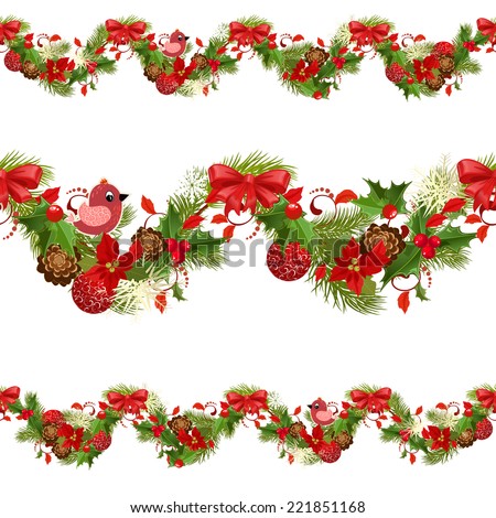 christmas set seamless borders for your design christmas set seamless borders for your design