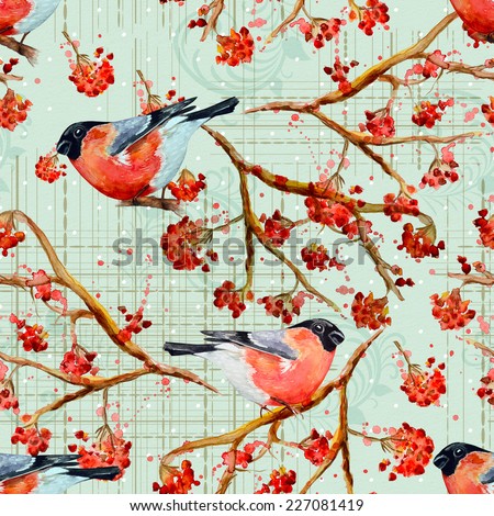 vintage seamless texture with cute birds watercolor vintage seamless texture with cute birds watercolor