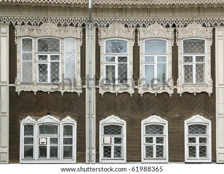 old russian rural house facade
