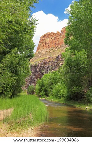 Colorful scene in Aravaipa Canyon Preserve, Arizona, where the creek flows year-round.