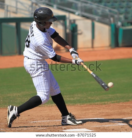 MESA, AZ - OCTOBER 17: Brandon Short, a Chicago White Sox prospect, bats for the Mesa Solar Sox in an Arizona Fall League game Oct. 17, 2011 at HoHoKam Stadium. Short, a left fielder, went 1-for-3.