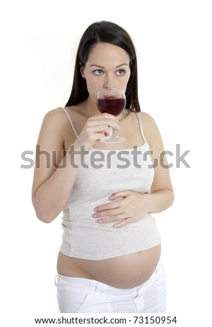 pregnant women drinking alcohol. stock photo : Pregnant woman