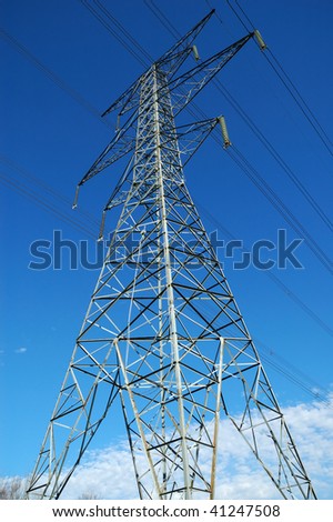 Tall steel hydro electric transmission tower
