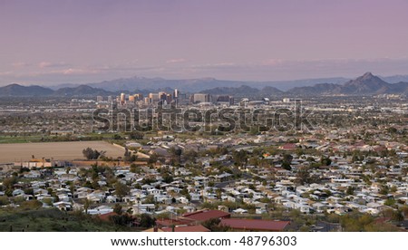 Phoenix Arizona Skyline and Valley