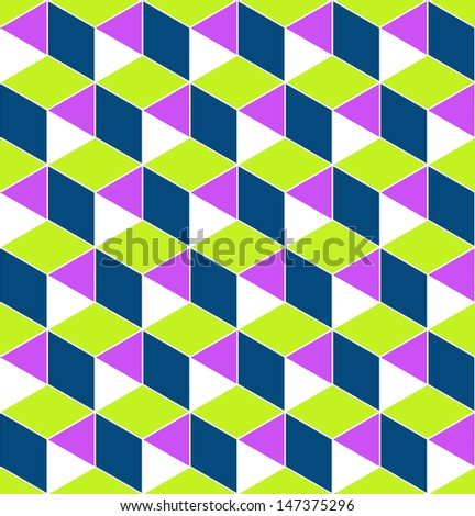 Seamless cubes pattern, optical illusion