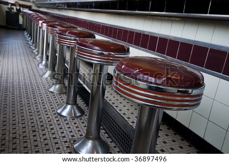 american 1950 style diner bar chairs
