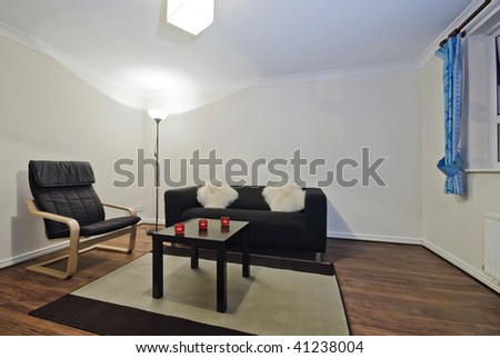 living room with modern simple furniture and decoration