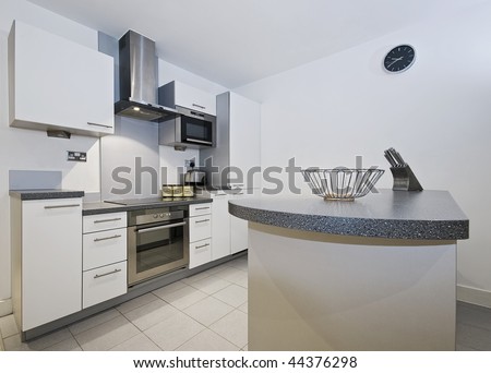 modern smart kitchen with separate work areas