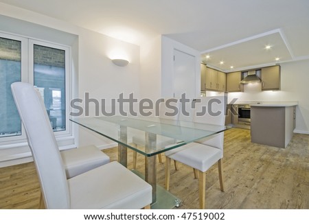 luxury open plan living room with dining table