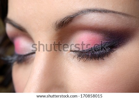 Beautiful woman eyes make-up