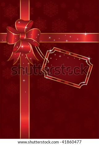 Bow and ribbon wrapping paper sheet, illustration
