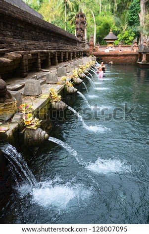 Holy spring water in Tirta Empul temple Bali Indonesia Holy spring water in Tirta Empul temple Bali Indonesia